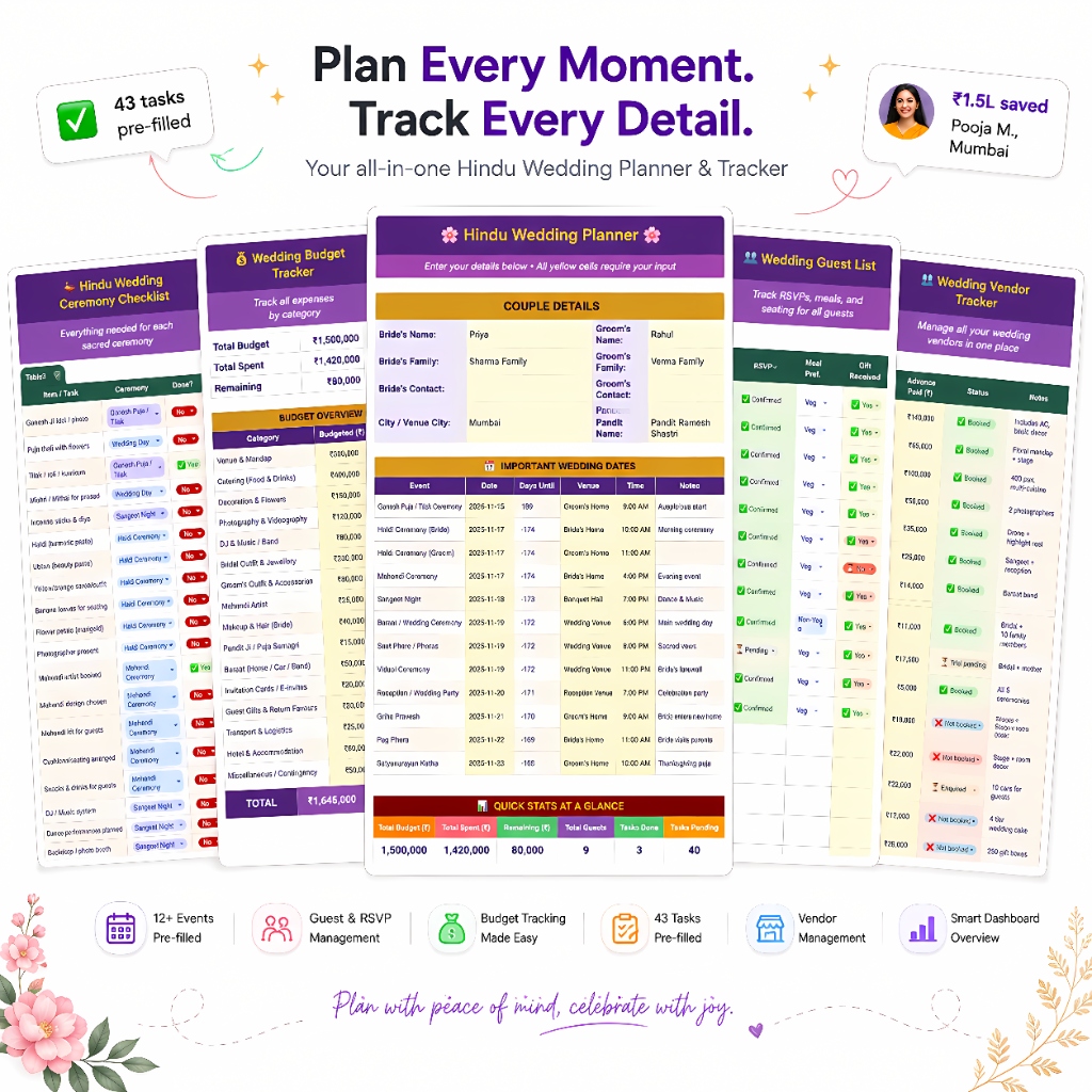Wedding Planner Excel preview
